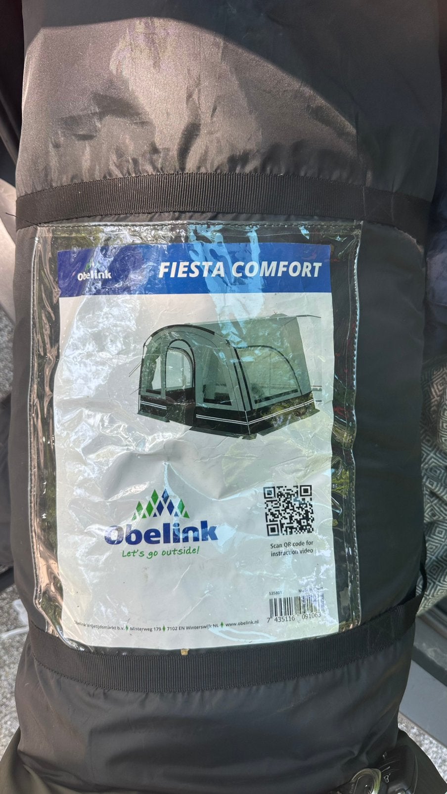 Obelink Fiesta Comfort voortent – slechts 3x gebruikt, Ophalen of Verzenden, Zo goed als nieuw
