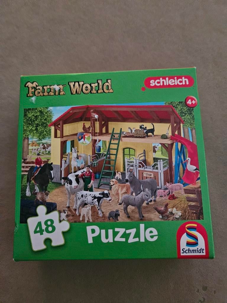 Schleich Farm World Puzzel 48 stukjes, Ophalen of Verzenden, Minder dan 500 stukjes, Gebruikt, Legpuzzel