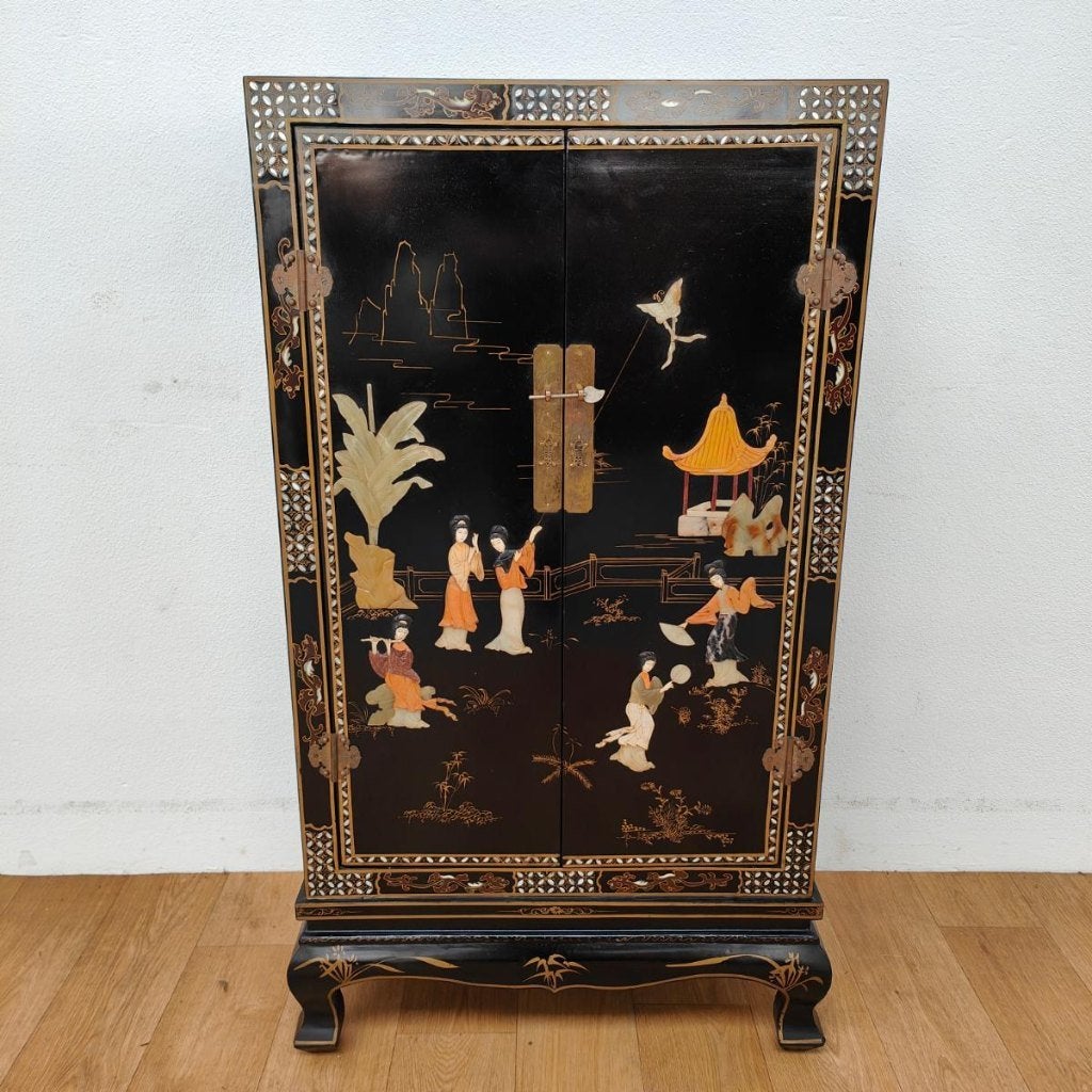 Vintage Chinese bruidskast servieskast buffetkast Chinoise 2, Huis en Inrichting, Valkenswaard, Gebruikt, 100 tot 150 cm, Info@flashbackfurniture.nl