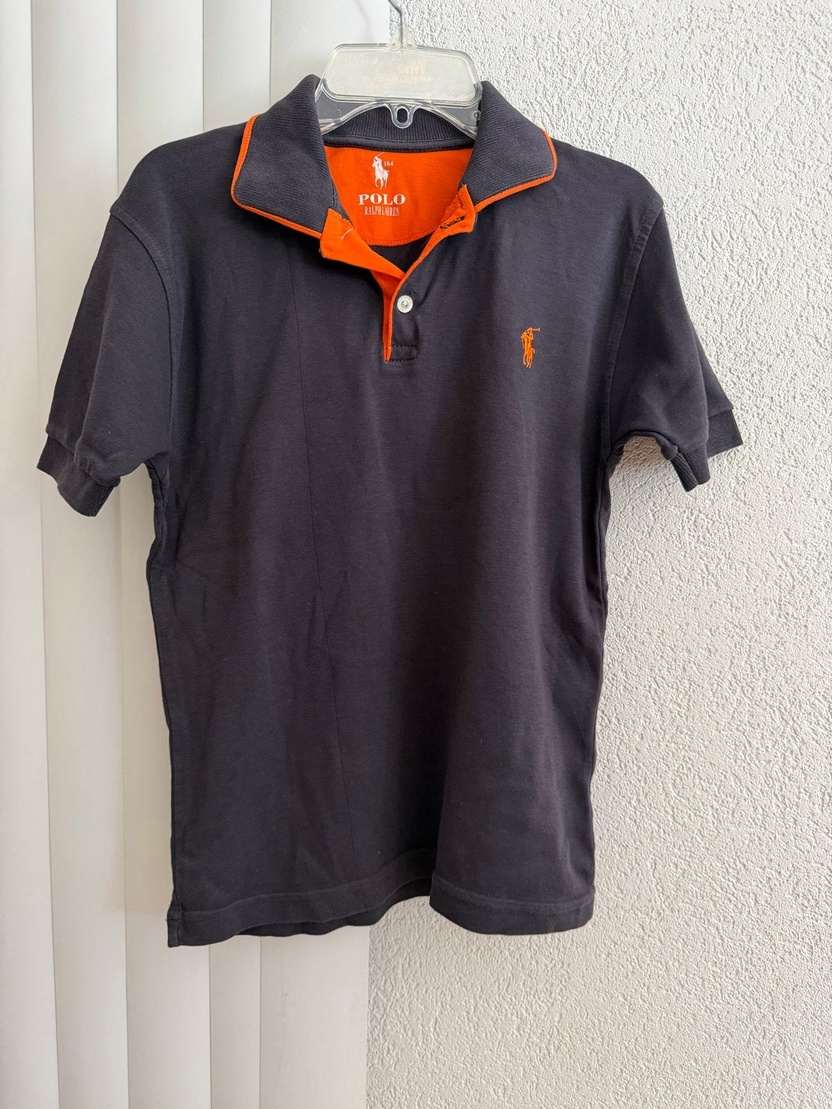 Polo Ralph Lauren Poloshirt - Maat 164 Donkergrijs, Ophalen of Verzenden, Zo goed als nieuw, Jongen of Meisje