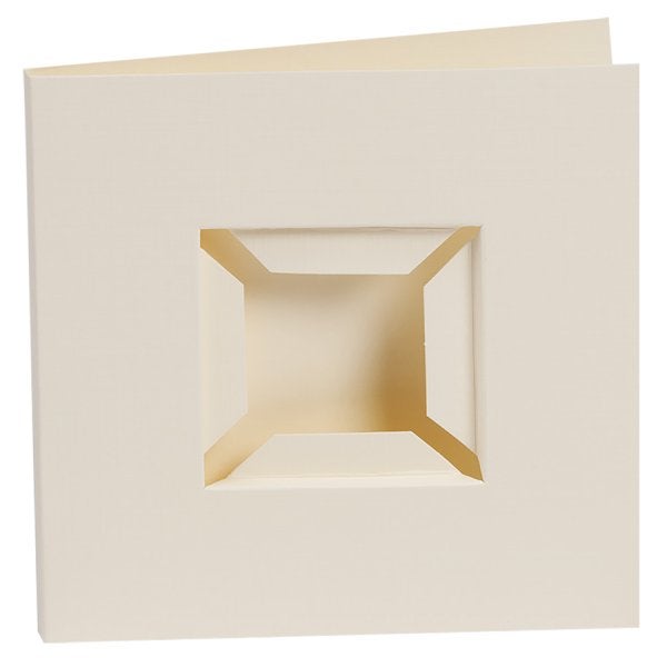 Kaarten passe-partout dubbele ril voorkant 4 stuks creme, Blanco kaart of Basiskaart, ., Nieuw, Ophalen of Verzenden