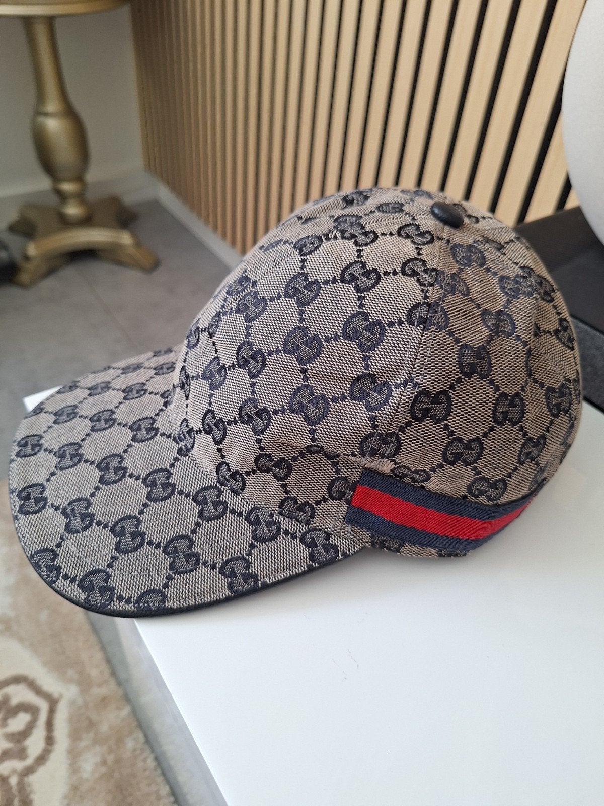 Gucci pet met GG-monogram en Web-streep, maat 58 cm, Kleding | Heren, Hoeden en Petten, Ophalen of Verzenden, Nieuw, Gucci, Pet