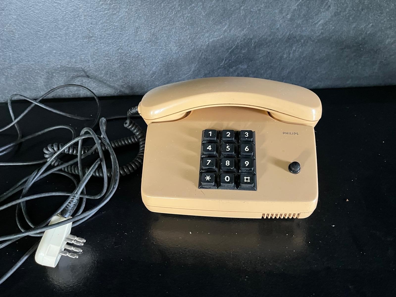 Vintage Philips druktoetstelefoon - Jaren '80, Telecommunicatie, Vaste telefoons | Niet Draadloos, Ophalen of Verzenden, Gebruikt