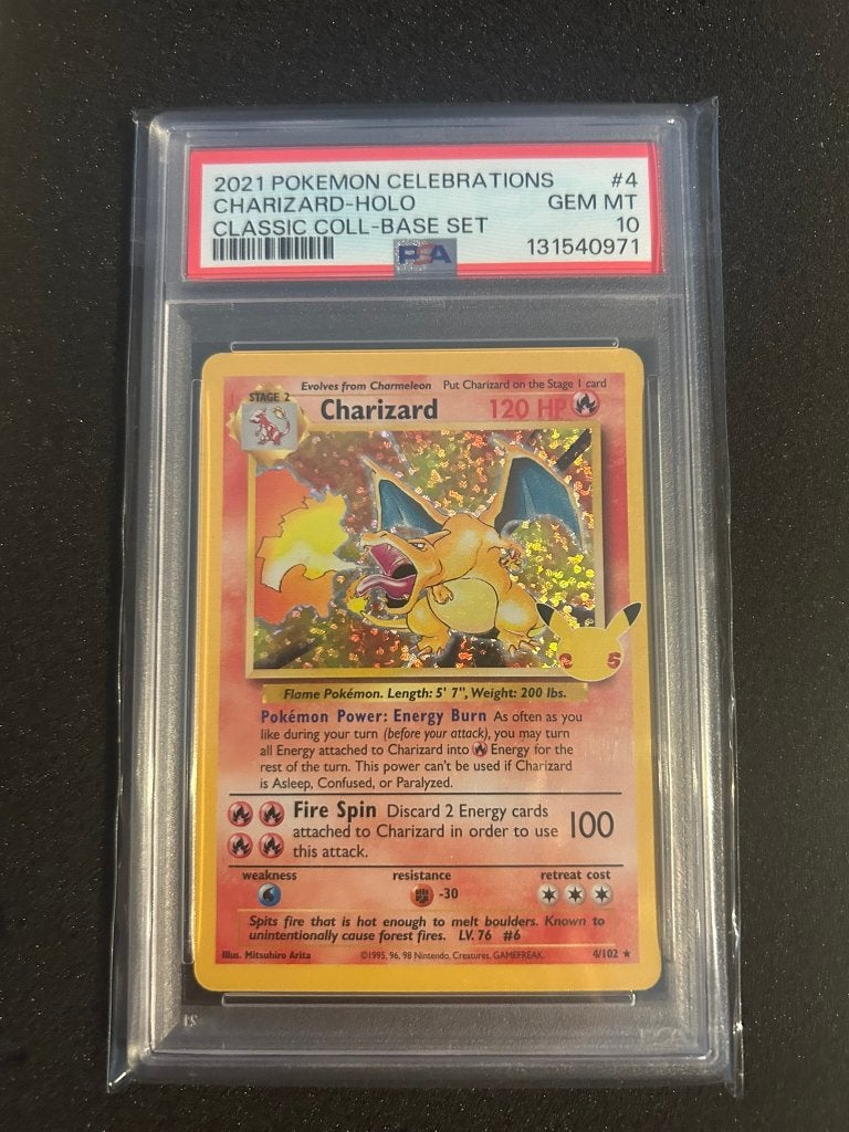 4/102 charizard celebration psa 10, Ophalen of Verzenden, Zo goed als nieuw, Foil