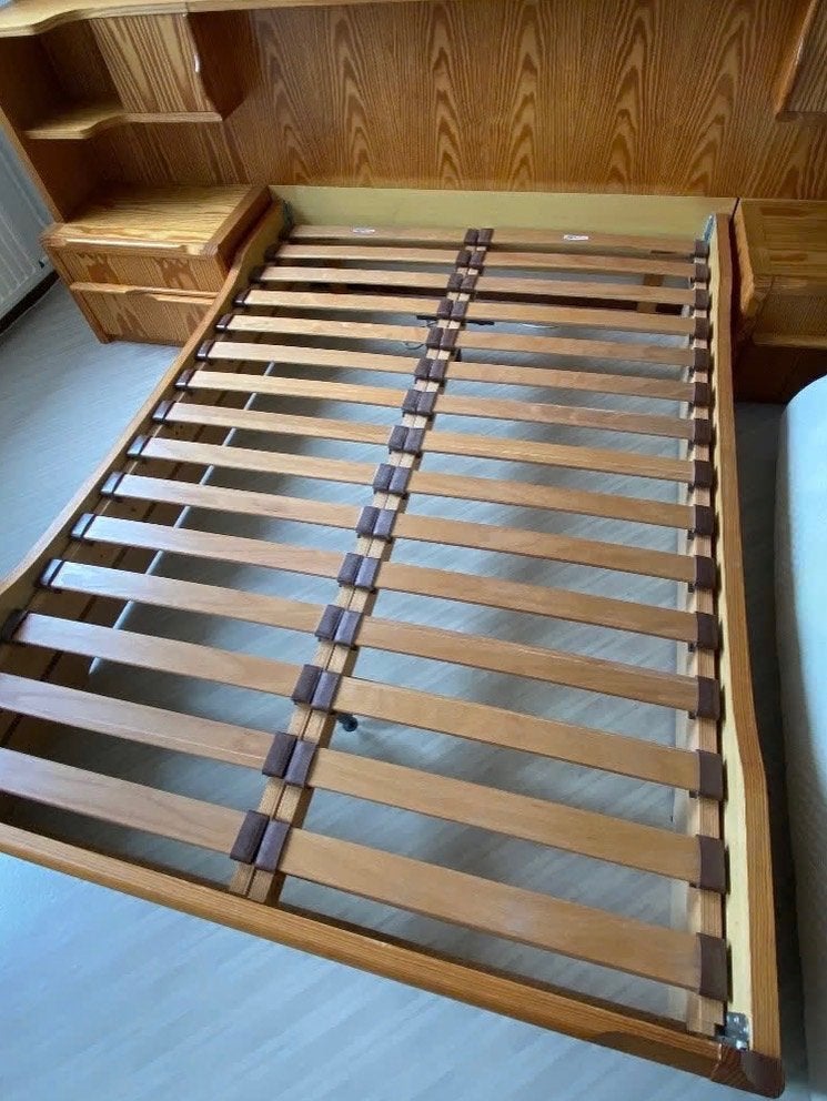 Bed 2 persoons met nachtkastjes, Huis en Inrichting, Slaapkamer | Bedden, Ophalen, Gebruikt, Overige kleuren, Tweepersoons