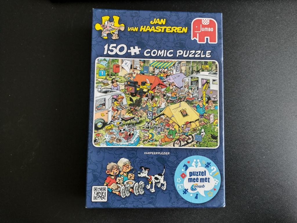 Jan van Haasteren puzzel kampeerplezier 150 stuks, Ophalen of Verzenden, 500 t/m 1500 stukjes, Zo goed als nieuw