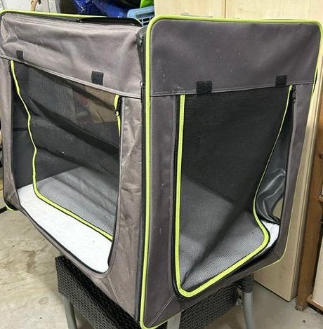 Opvouwbare bench, Ophalen, Gebruikt