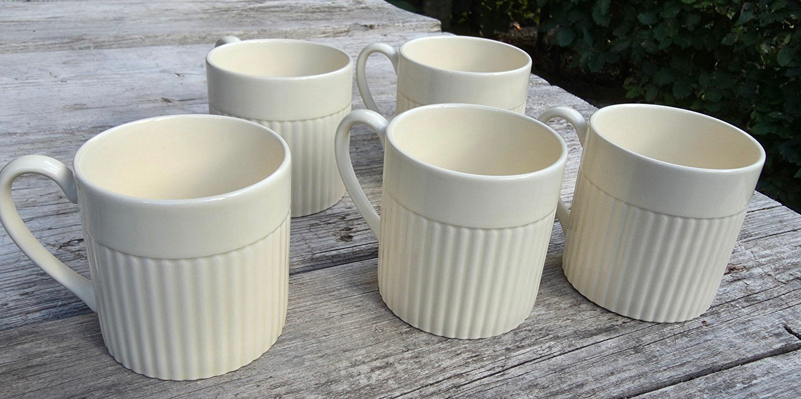 5 Wedgwood Queen's Ware Edme mokken - Zo goed als nieuw, Zo goed als nieuw, Mok, Ophalen of Verzenden, Wedgwood