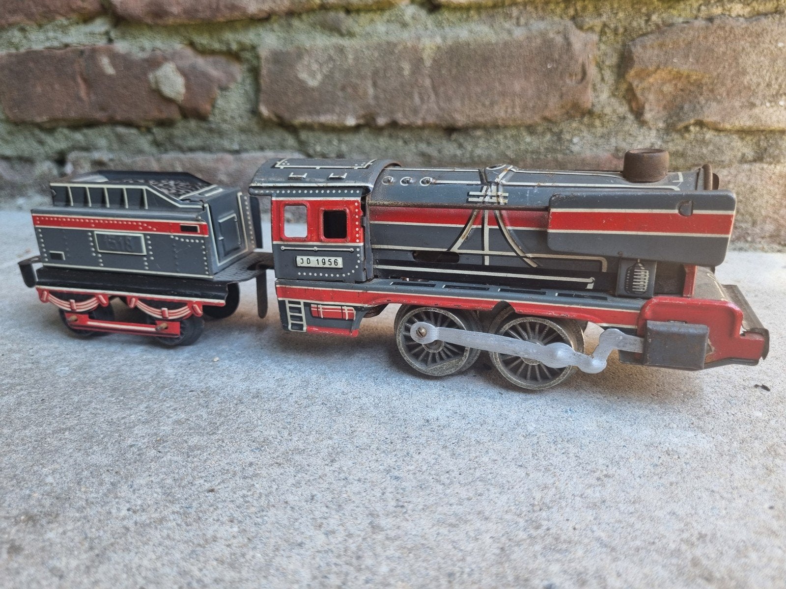 Blikken Distler locomotief met Tender jaren ' 50 / ' 60, Ophalen of Verzenden