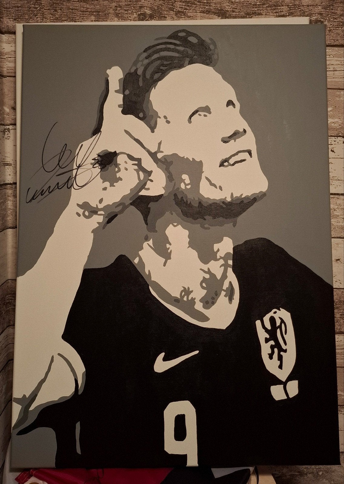 Wout Weghorst canvas met handtekening, Ophalen of Verzenden