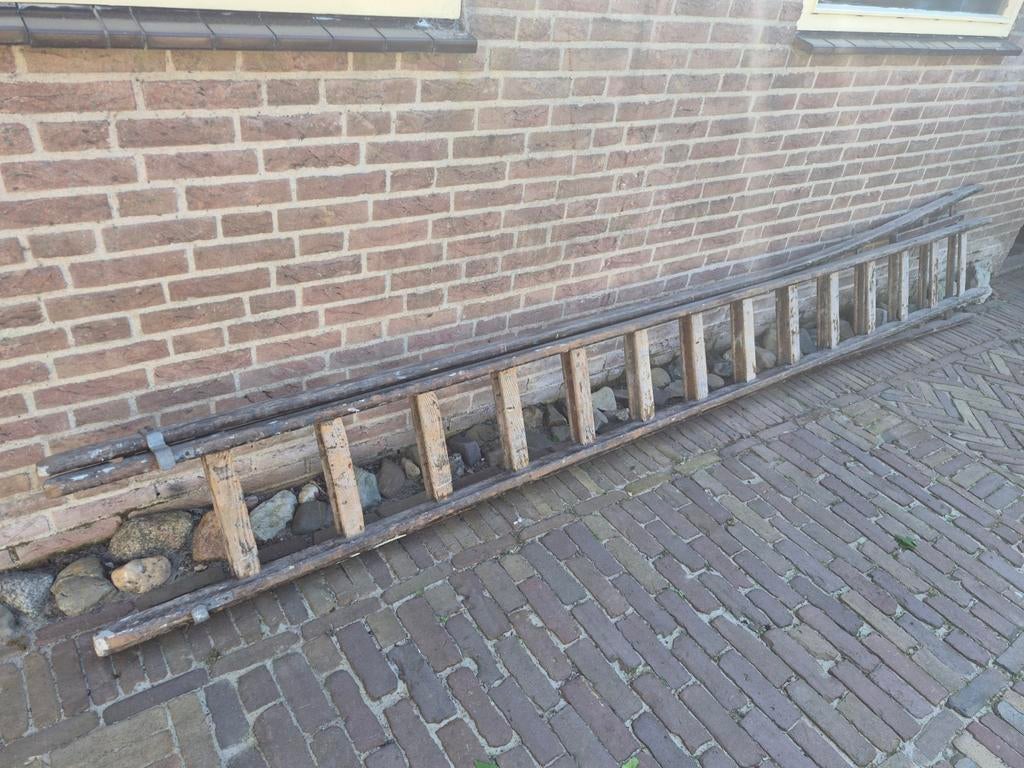 Schildersladder van hout, Doe-het-zelf en Verbouw, Ladders en Trappen, Ophalen, Minder dan 2 meter