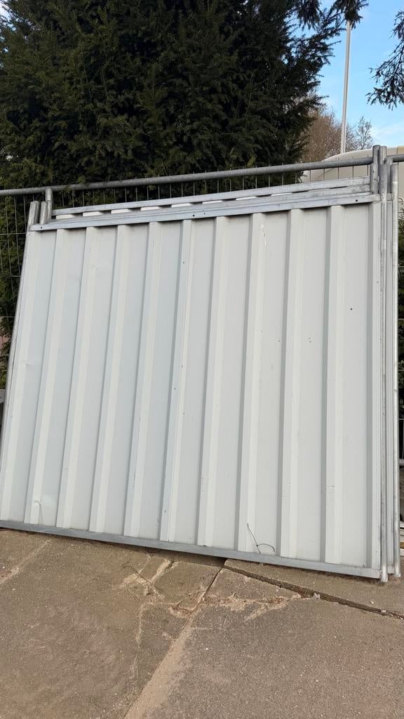 6x Geblindeerd Hekwerk met Betonblokken - Goede Staat, Ophalen, Gebruikt, IJzer, Overige typen