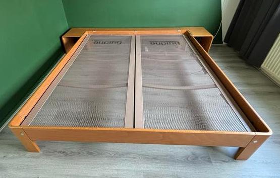 Auping Auronde 180x200 met verstelbare spiraalbodems, Ophalen, Verstelbaar, Bruin, Tweepersoons