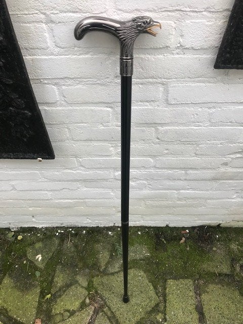 mooie metalen wandelstok, adelaarskop, Ophalen of Verzenden, Zo goed als nieuw