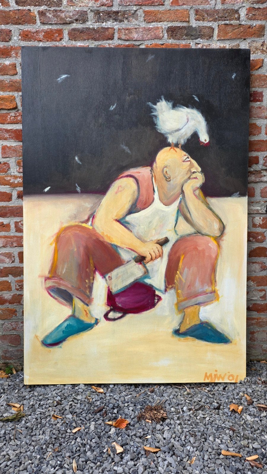 Schilderij "No Chicken Tonight" - Marion Westerman, Antiek en Kunst, Ophalen