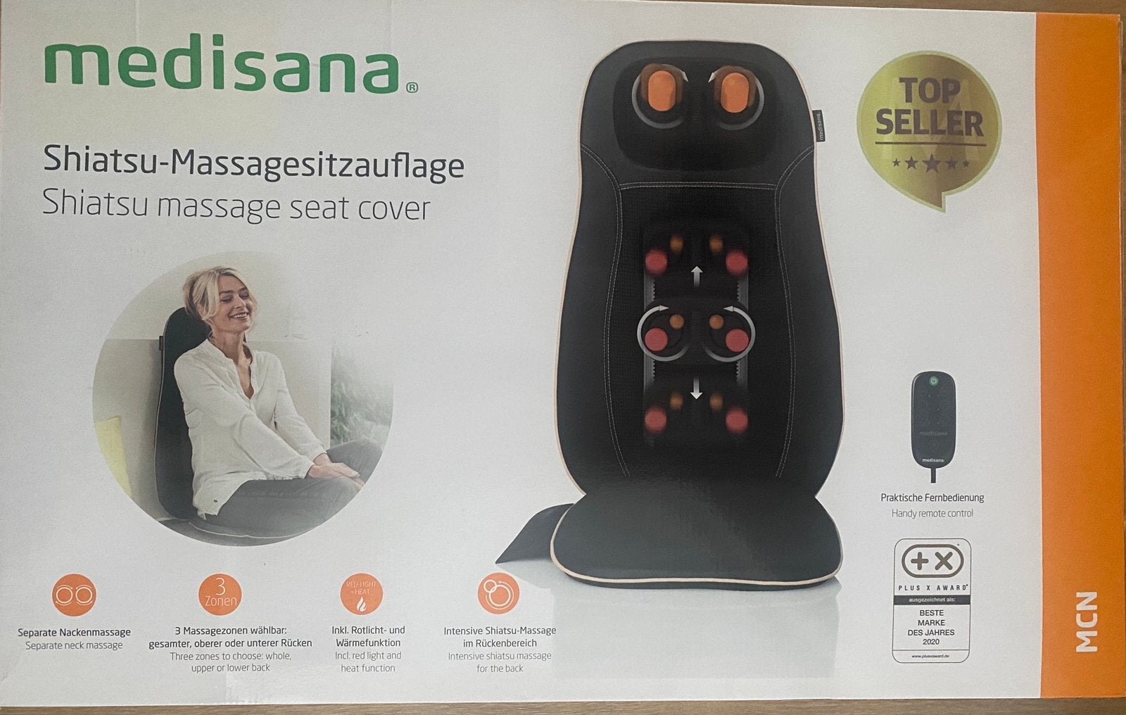 Medisana Shiatsu Massagestoel Kussen met Warmtefunctie, Sport en Fitness, Massageproducten, Ophalen, Zo goed als nieuw, Massagestoel of Kussen
