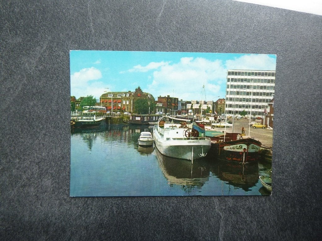 Alkmaar, kanaalkade/boten, Verzenden, 1980 tot heden, Ongelopen, Noord-Holland