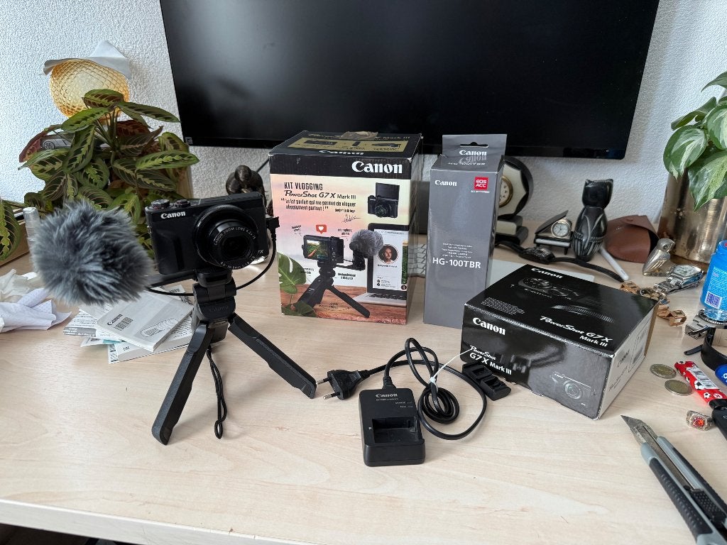 Canon powershot G7X Mark III + creator combo + microfoon, Audio, Tv en Foto, Fotocamera's Digitaal, Ophalen of Verzenden, Zo goed als nieuw