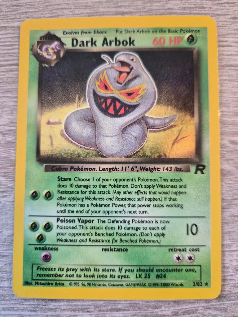 Dark Arbok holo, Ophalen of Verzenden, Gebruikt, Losse kaart, Foil