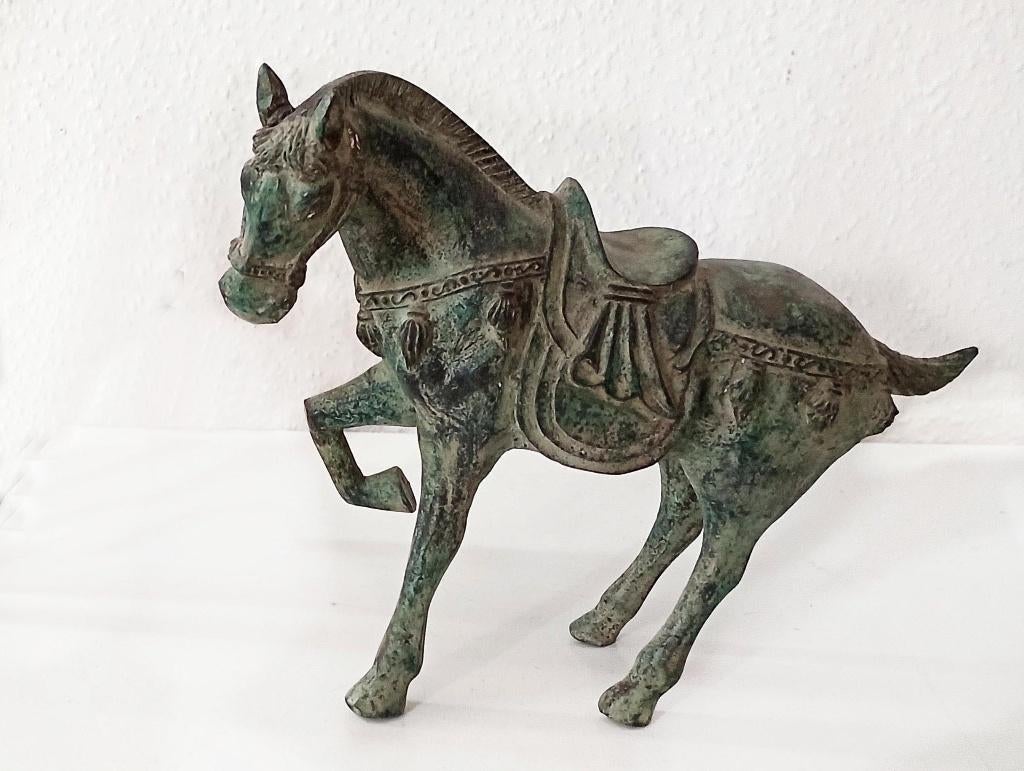 metalen beeld van paard Tang-dynasty stijl, Ophalen of Verzenden, Zo goed als nieuw, Dier