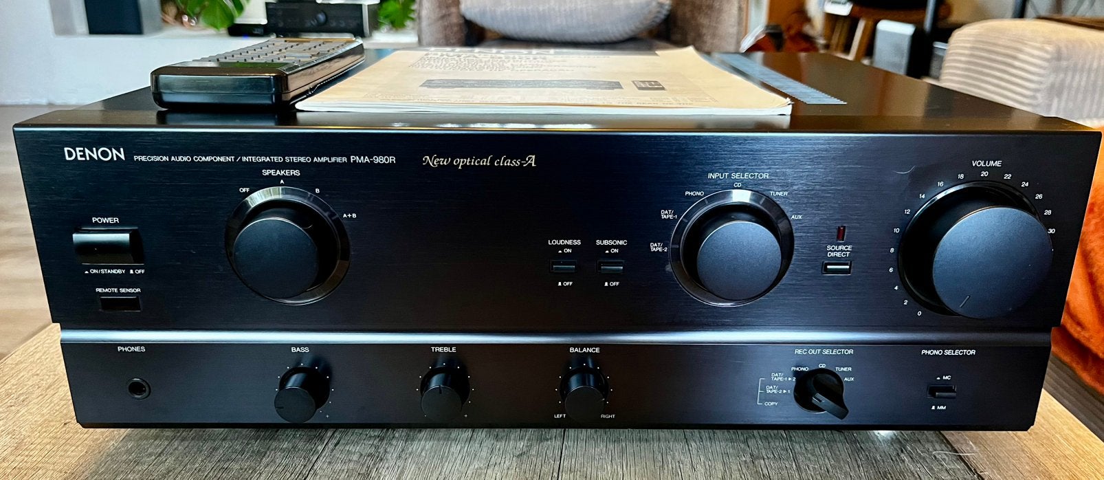 Denon PMA-980R High-End Stereo Versterker - Optical Class-A, Ophalen, Denon, Zo goed als nieuw, 120 watt of meer