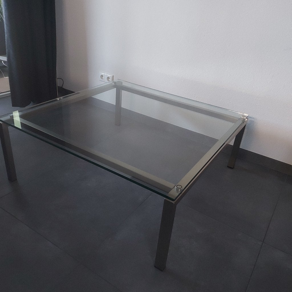 glazen salontafel, Ophalen, Gebruikt, 50 tot 100 cm, Vierkant