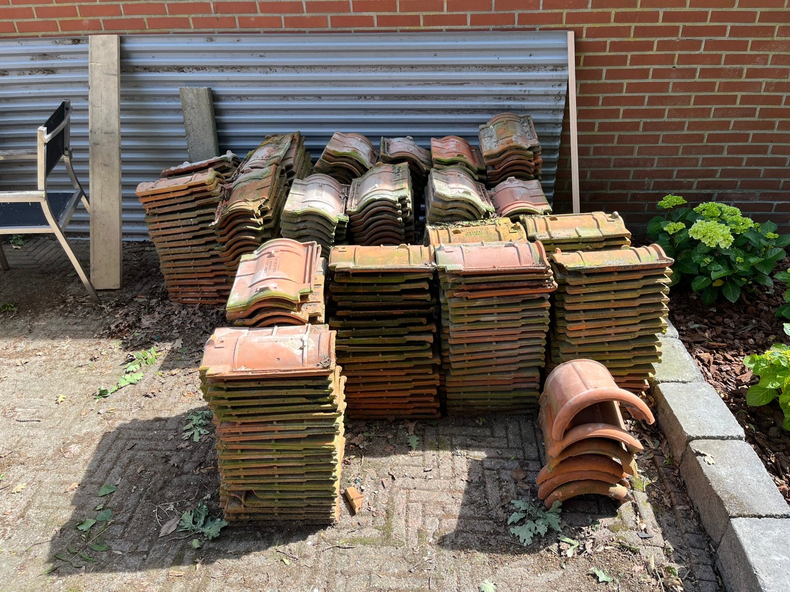 Dakpannen jos kurstjens, Ophalen, Gebruikt, Steen of Klei, 15 m² of meer