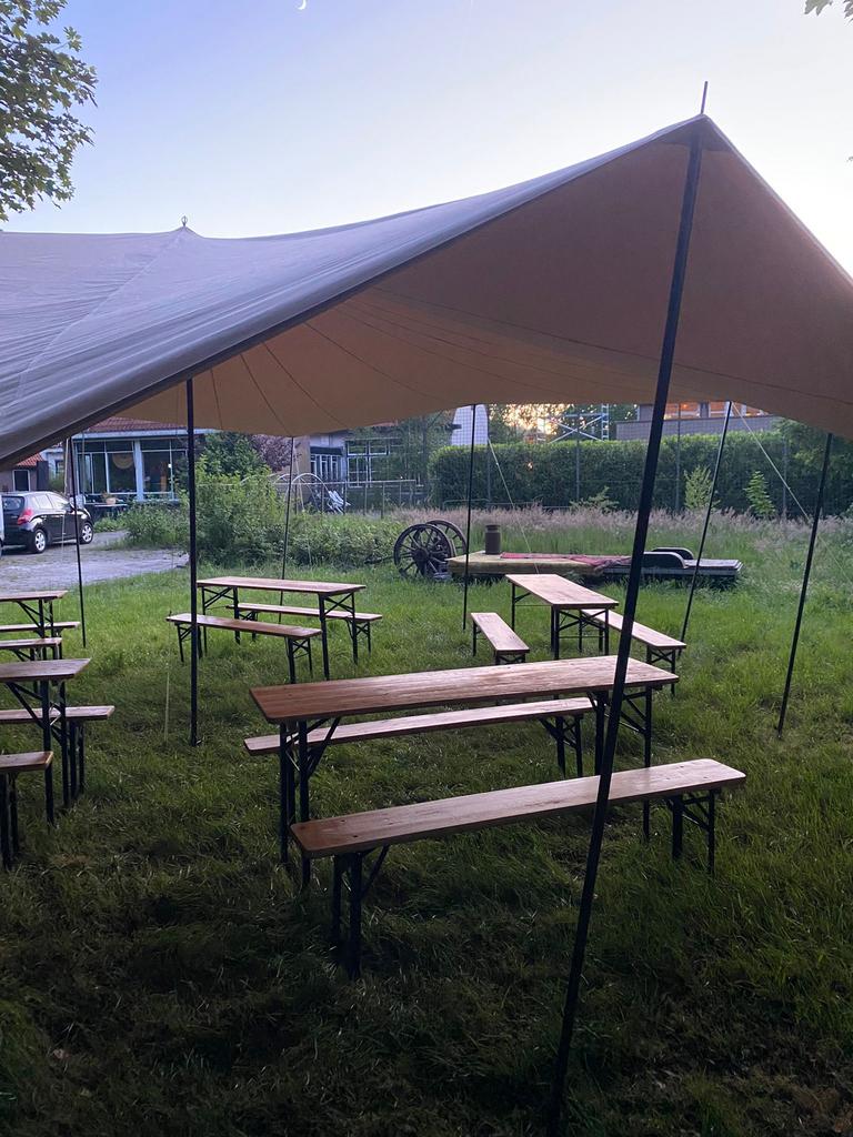 Partytent/ tuintent / STRETCHTENT / te huur incl. gratis...., Ophalen of Verzenden, Zo goed als nieuw, Geboorte of Huwelijk