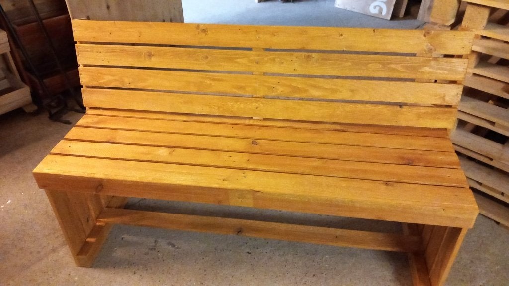 2 zits Buitenbank gemaakt van pallethout, Ophalen, Nieuw, Hout
