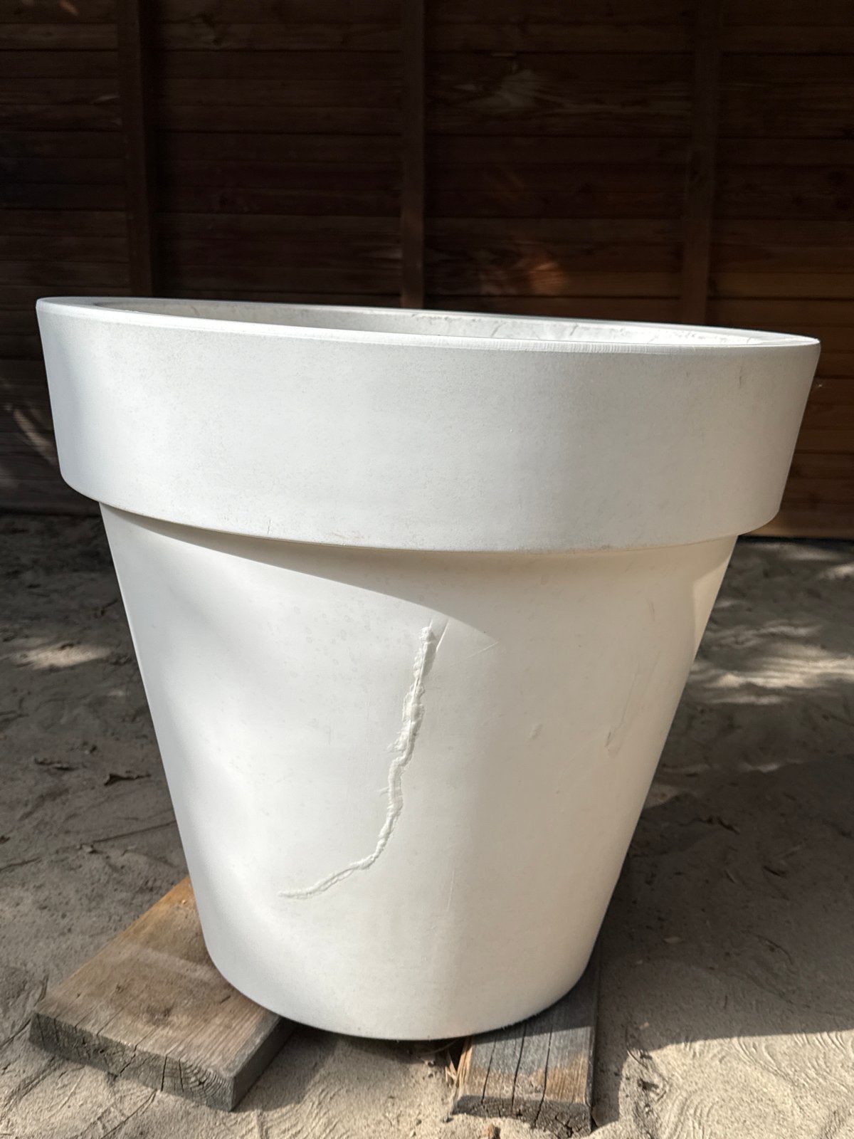Grote witte Elho soft pure bloempot - met lichte schade, Tuin en Terras, Ophalen, Kunststof, Gebruikt, 40 cm of meer