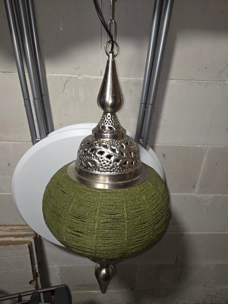 Oosterse hanglamp aluminium groen, Loods 5, z.g.a.n., Ophalen
