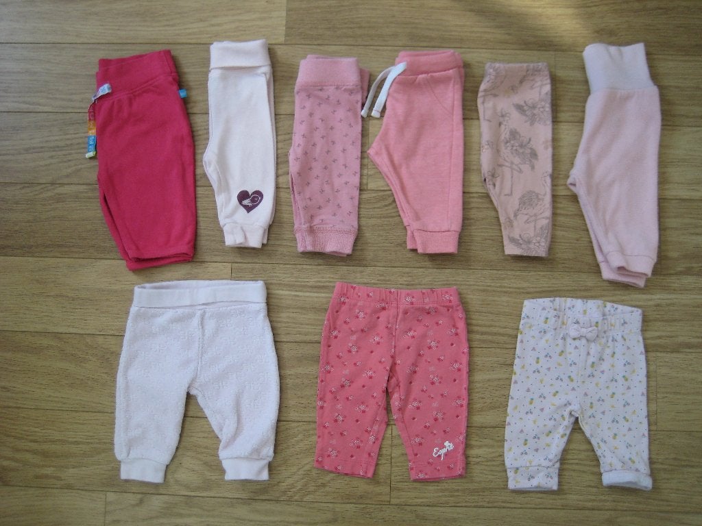 Roze babybroekjes 3x maat 50 + 6x maat 56 Feetje Dirk Esprit, Gebruikt, Broekje, Meisje, Dirkje
