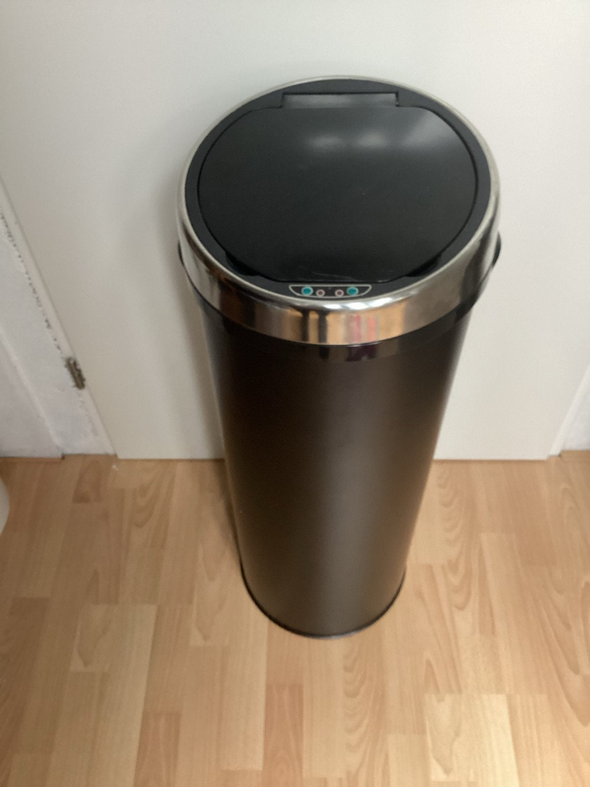 Afvalbak met sensor - Zwart/RVS - Automatische opening, Ophalen, Gebruikt, Rvs, 75 – 100