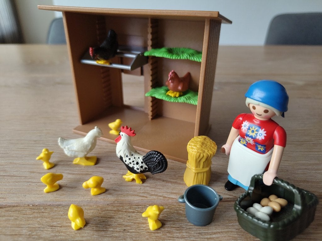 Playmobil Boerin met kippenhok - 4492 COMPLEET, Ophalen of Verzenden, Zo goed als nieuw, Complete set