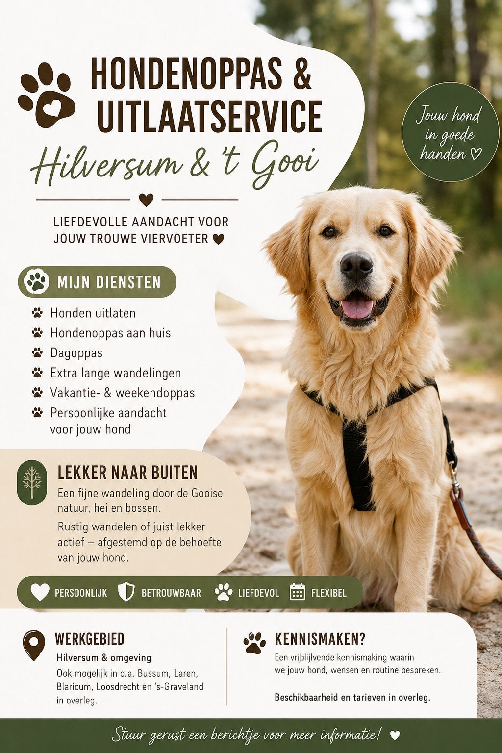 Hondenoppas uitlaat service Hilversum / het Gooi, Ophalen