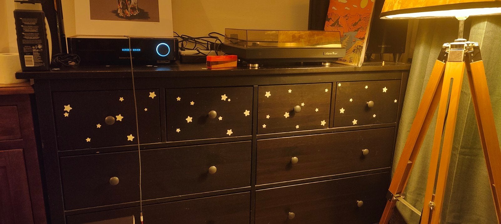 Zwarte IKEA kast met lades, Ophalen, Gebruikt, 100 tot 150 cm, 25 tot 50 cm