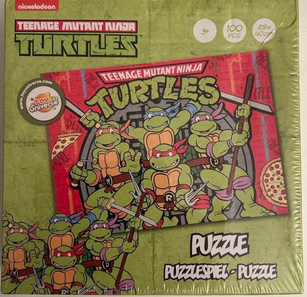 Teenage mutant ninja turtles puzzel 100 stukjes, Ophalen of Verzenden, Meer dan 50 stukjes, Zo goed als nieuw, 6 jaar of ouder