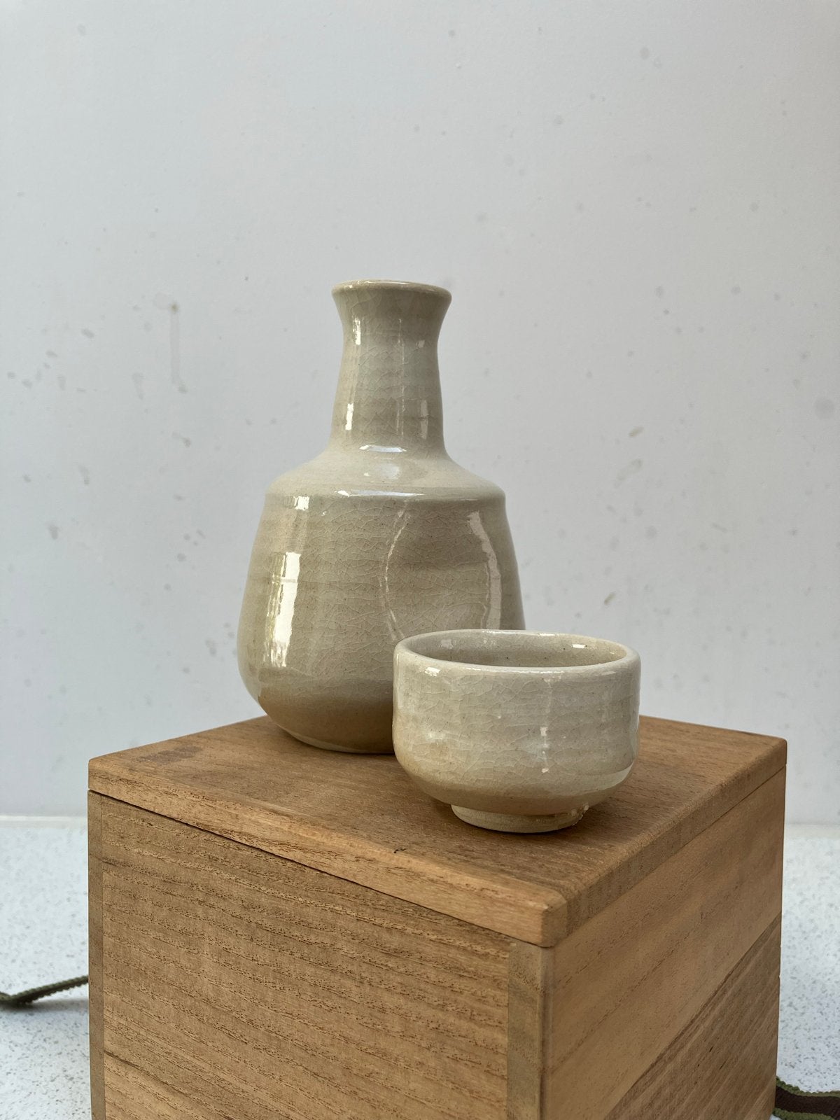 Vintage Sake Set in Originele Houten Doos, Ophalen of Verzenden