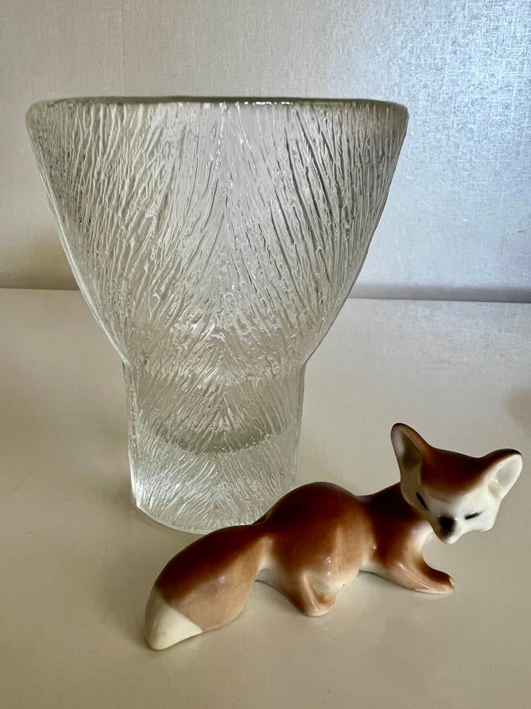 Vintage Iittala Tuuli Maljakko Vaas Glas Valto Kokko, Ophalen of Verzenden, Zo goed als nieuw, Glas