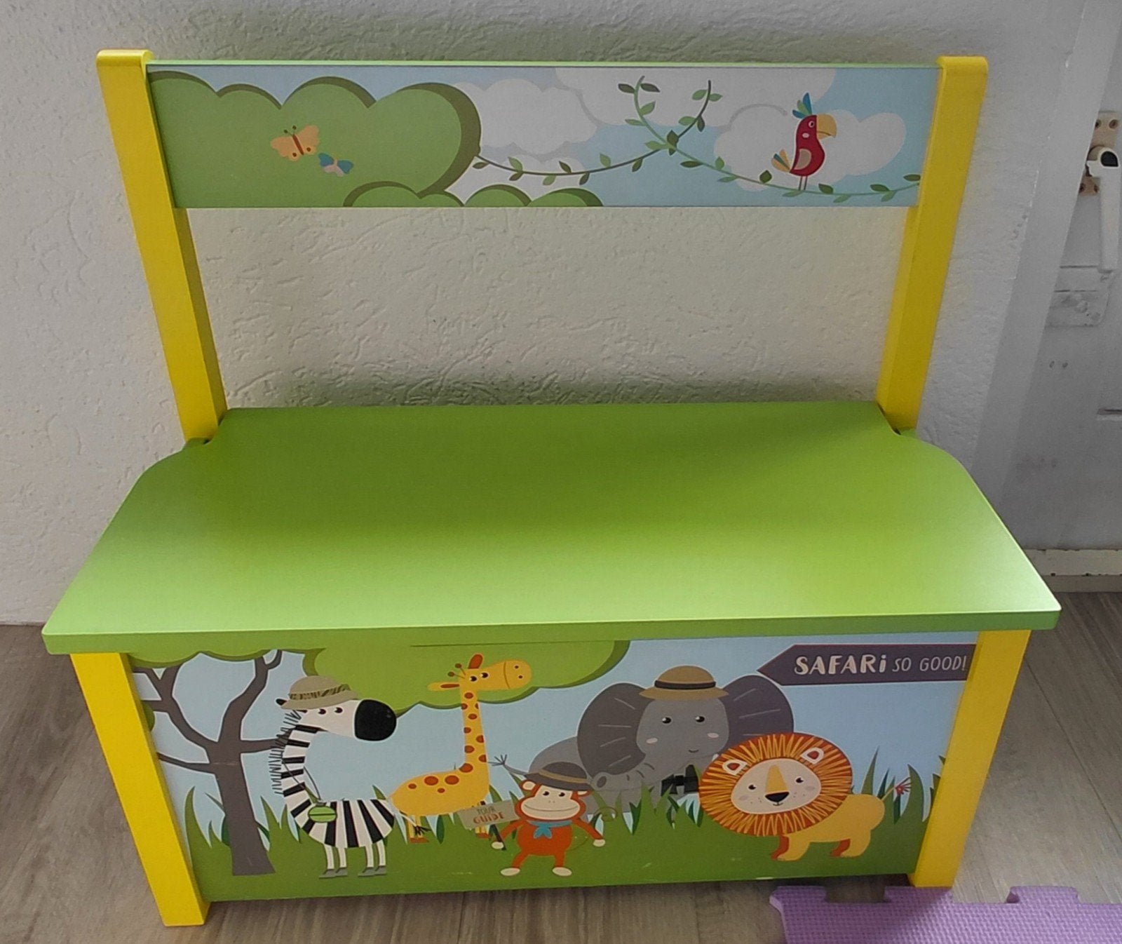 Houten bankje met opbergruimte - Zo goed als nieuw, Kinderen en Baby's, Kinderkamer | Tafels en Stoelen, Ophalen of Verzenden