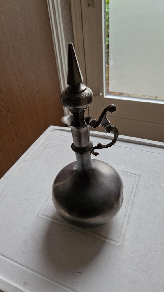 antieke tinnen karaf edeltin, Ophalen of Verzenden