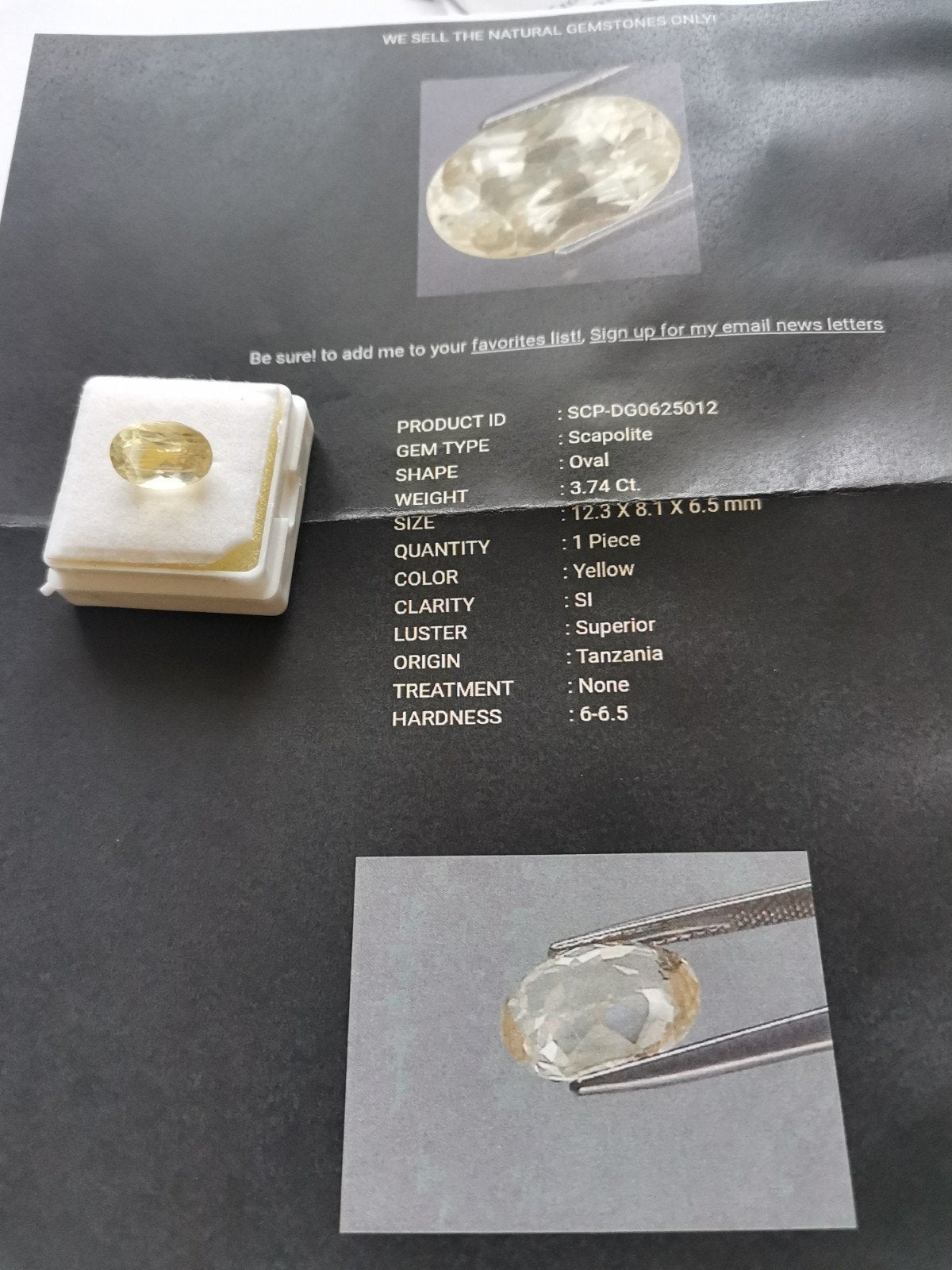 3.74ct Scapolite, Ophalen of Verzenden