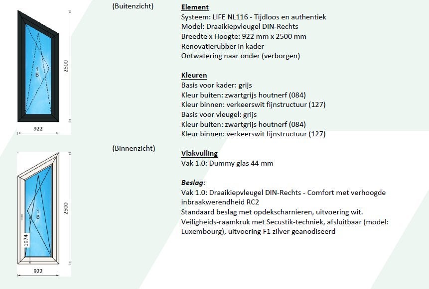 kunststof kozijn, Kunststof, Raamkozijn, Nieuw, Inclusief glas