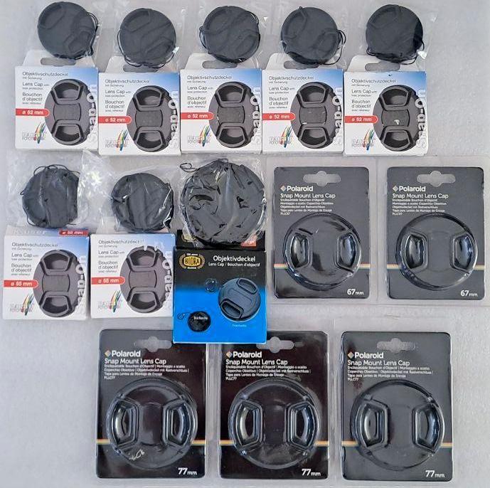 13 nieuwe lensdoppen / front caps; Kaiser, Polaroid, Bilora, Ophalen of Verzenden, 1980 tot heden