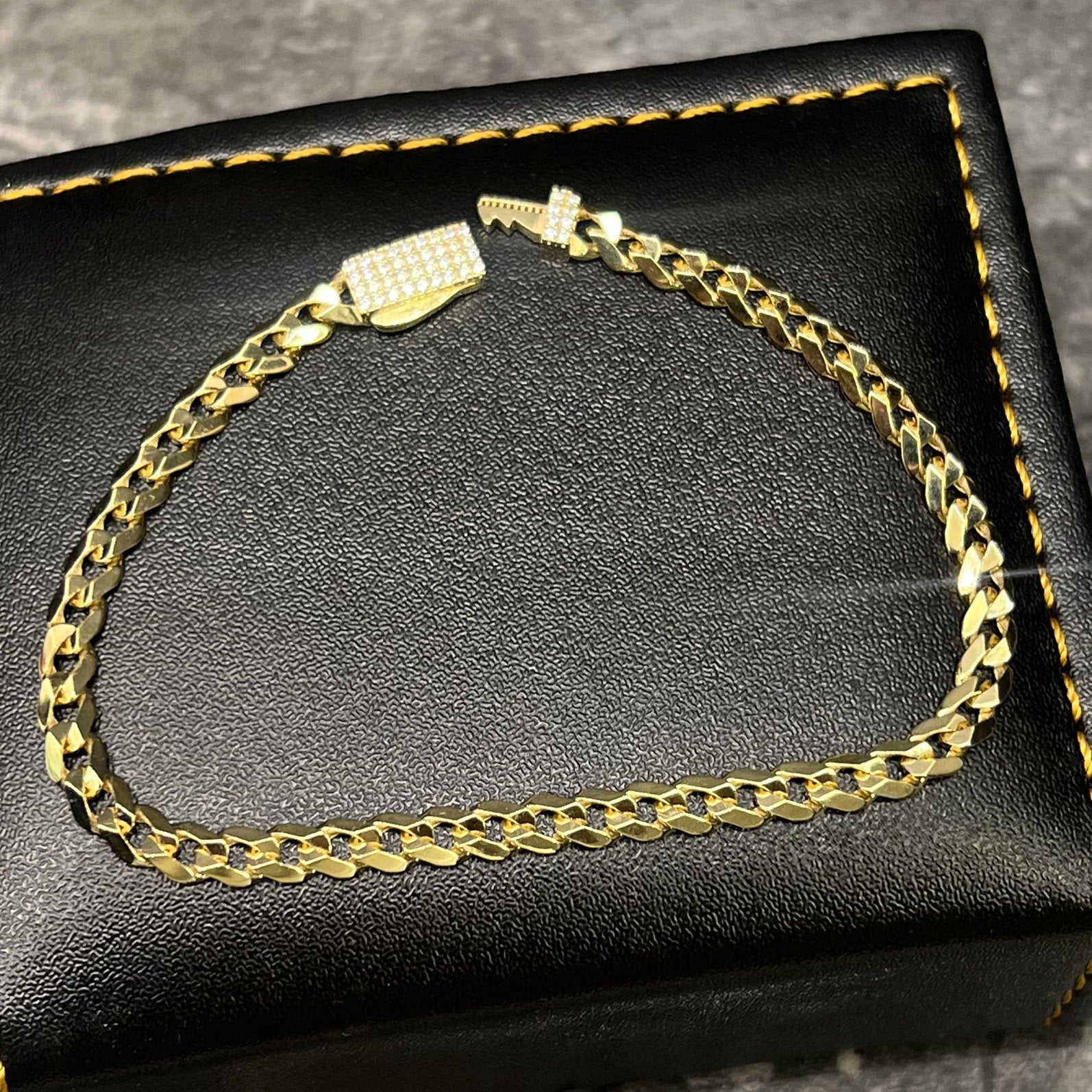 14 karaat gouden armband gourmet schakel diamond cut, Ophalen of Verzenden, Nieuw, Goud