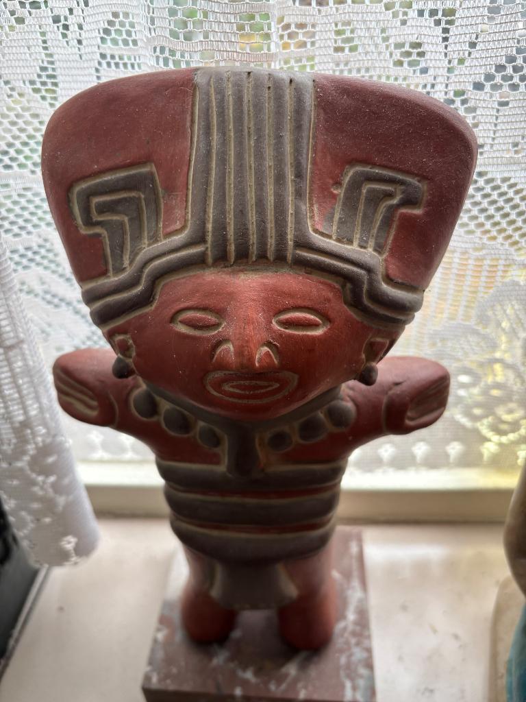 Mexicaans ( columbiaans)terracotta maya beeld, Ophalen, Overige onderwerpen, Minder dan 20 cm, Steen of Keramiek