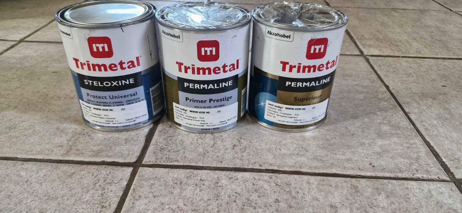 Trimetal Steloxine, Permaline Primer & Superieur RAL 7022, Overige kleuren, Nieuw, Ophalen of Verzenden, Verf