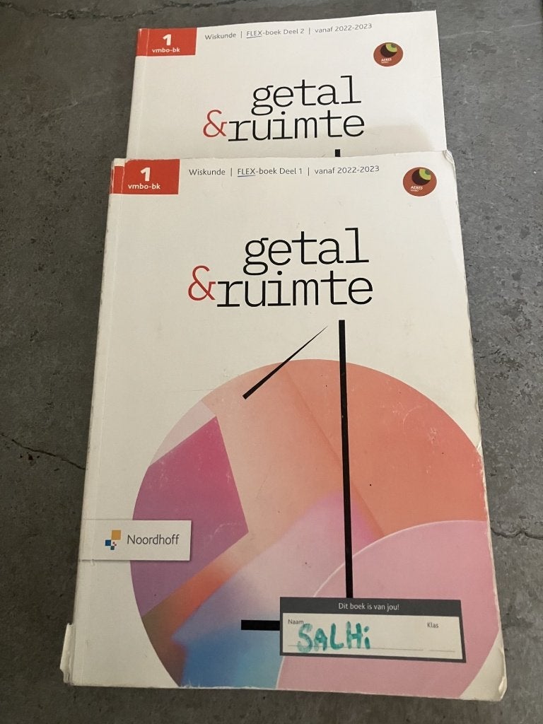 Getal & ruimte 13e ed - FLEX - : 1 vmbo-bk deel 1en 2, Ophalen of Verzenden, Gelezen, VMBO