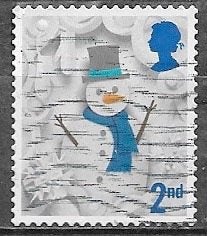 GB 2nd Kerstzegel (II) - Sneeuwman - 2016, Postzegels en Munten, Postzegels | Europa | UK, Verzenden, Gestempeld