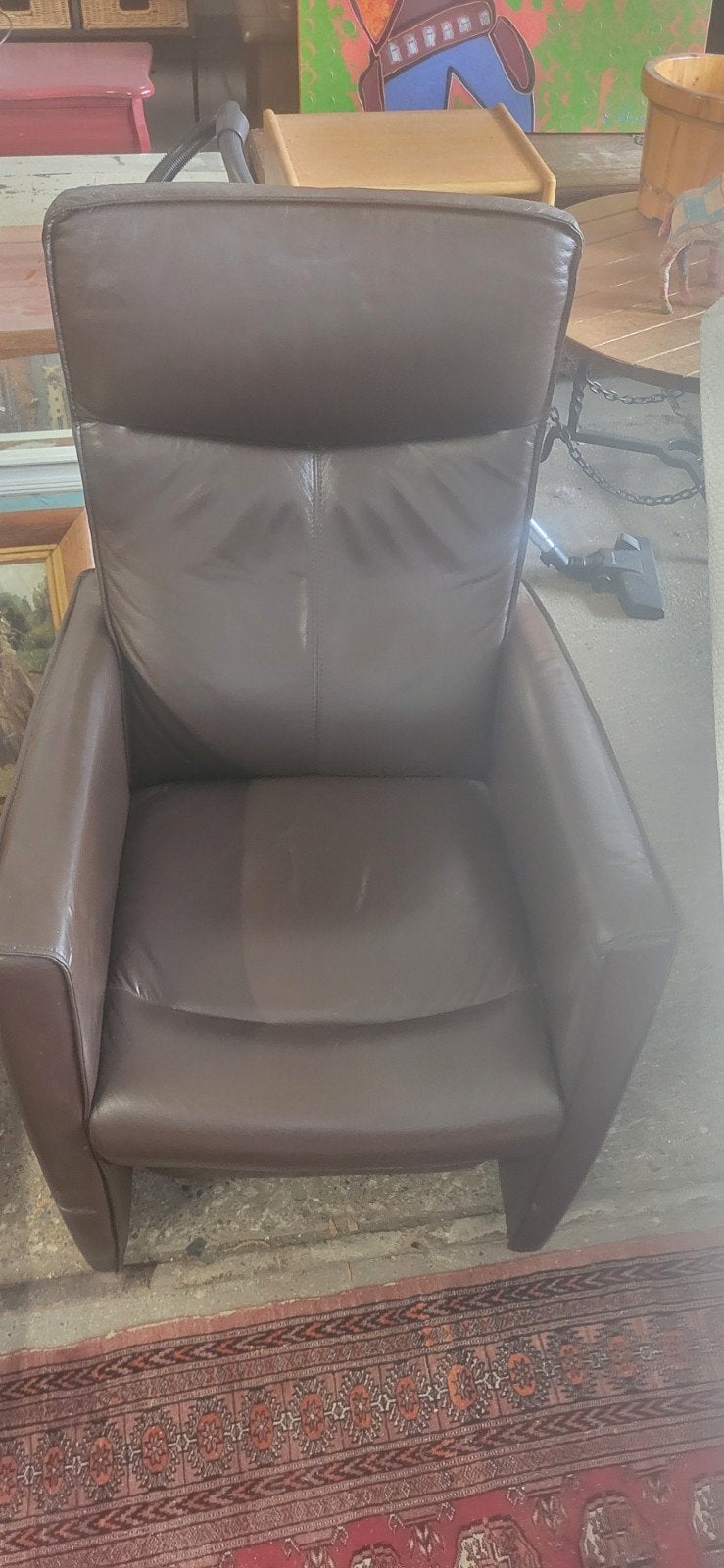 Leren relaxfauteuil Prominent - Bruin, Gebruikt, Modern, Comfort, Ophalen of Verzenden, 75 tot 100 cm
